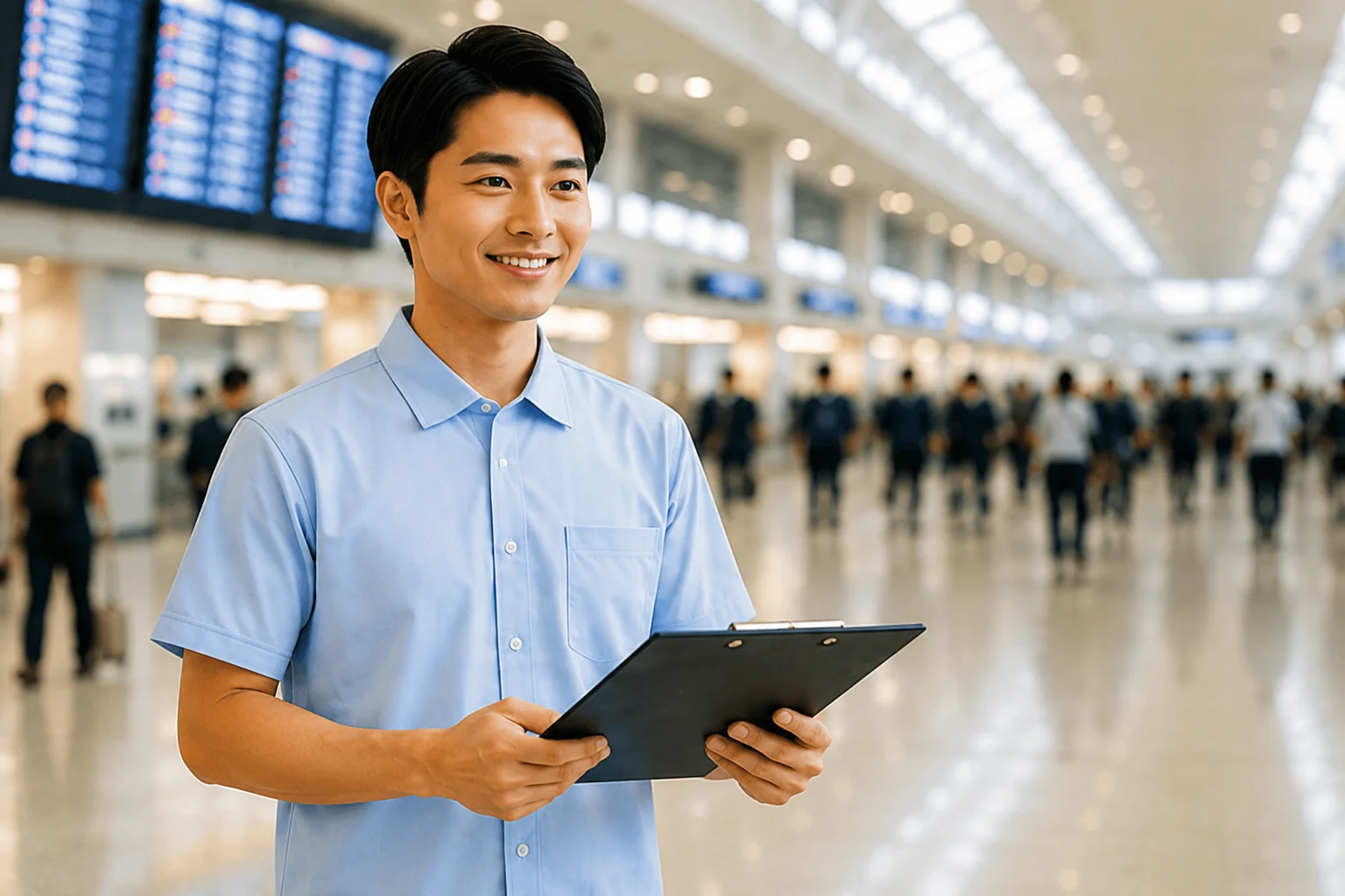 空港で来日した外国人介護スタッフ