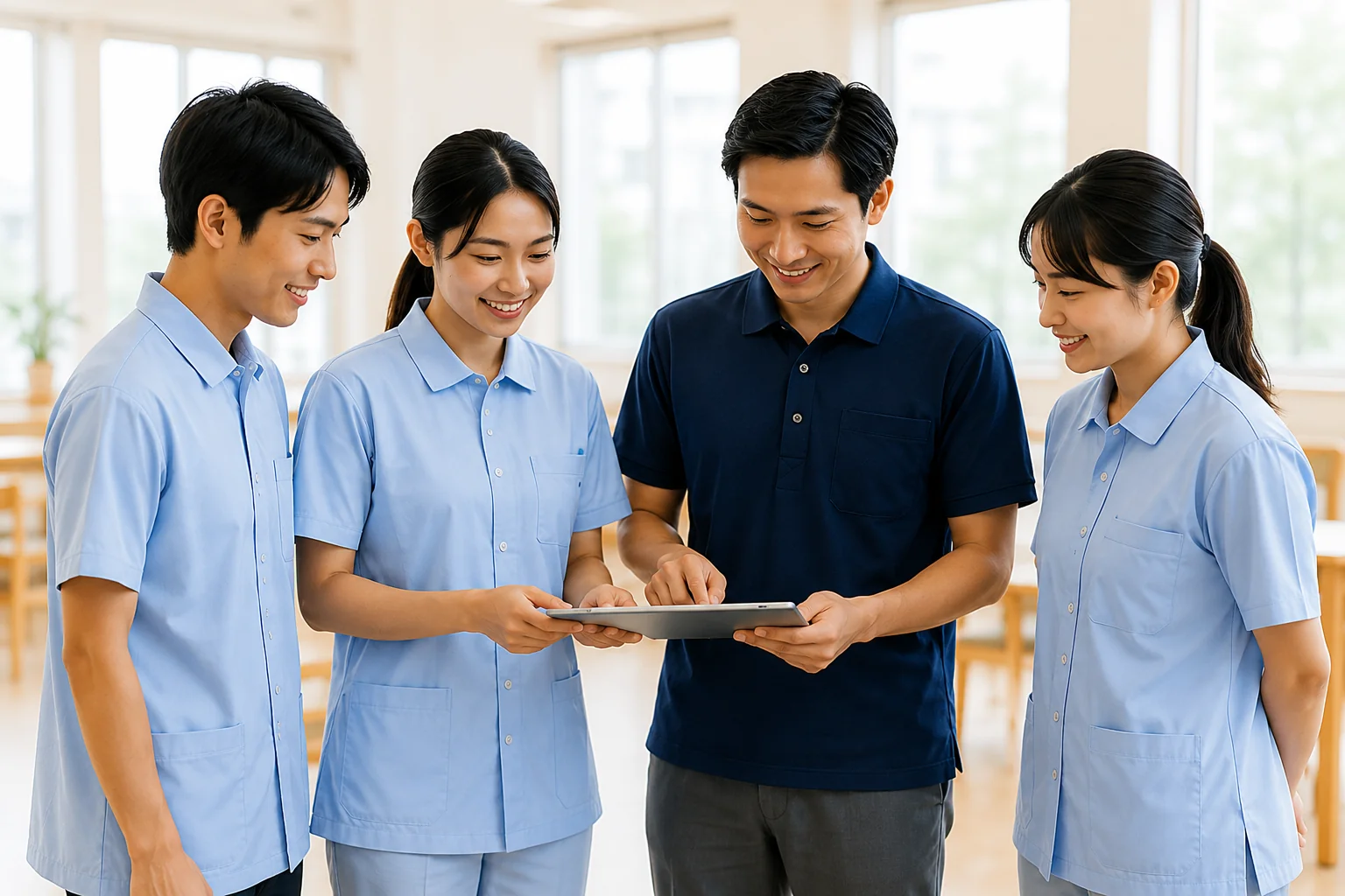 国家試験合格を目指す意欲的な外国人介護スタッフのチーム